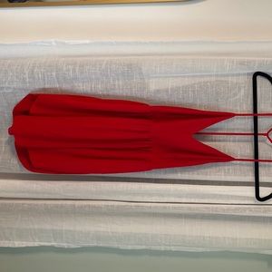 Red strappy-backed dress